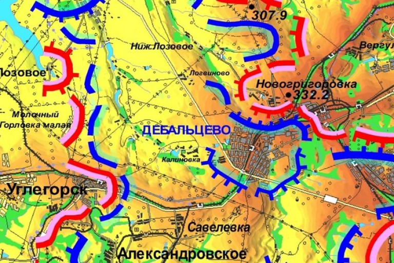 Карта украины дебальцево