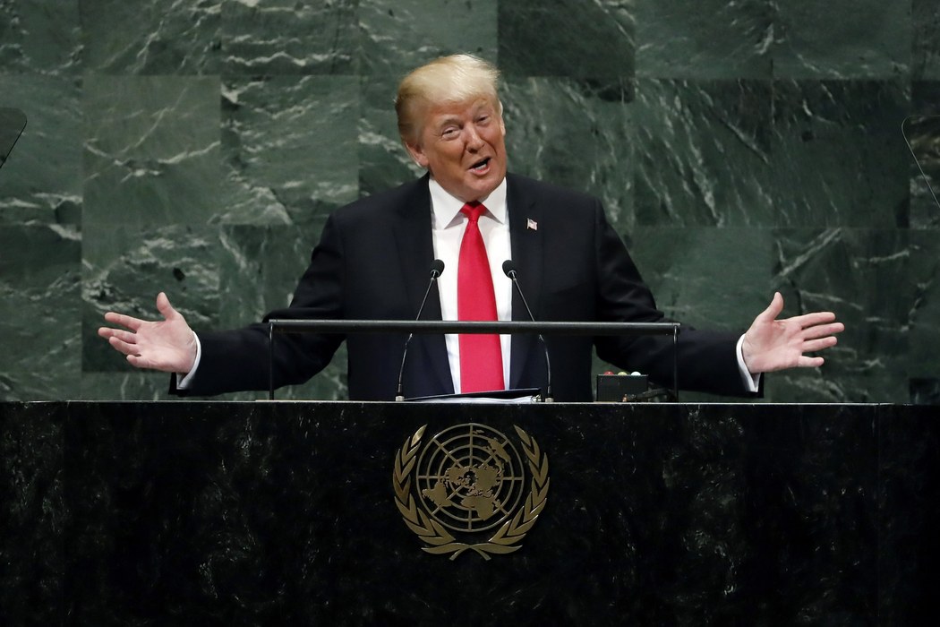 Дональд Трамп выступает в Генеральной Ассамблее ООН